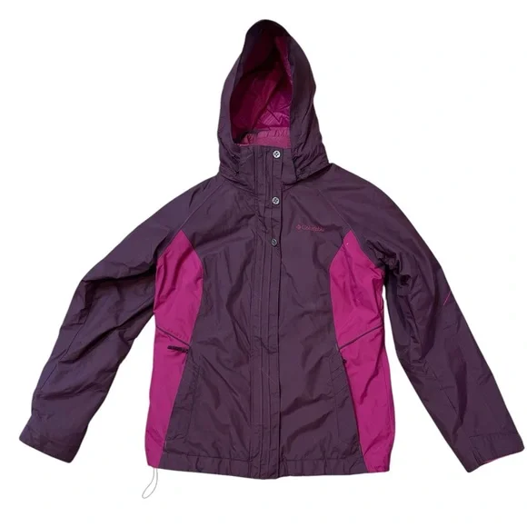 Columbia 3 in 1 Jacket Womens M Interchange Dual Layer Hooded Fleece Lined Coat - Picture 2 of 16